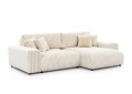 Duża sofa narożna z funkcją spania Mana kremowy baranek
