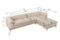 Elegancki klasyczny narożnik Chesterfield Lancaster beżowy