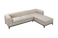 Elegancki klasyczny narożnik Chesterfield Lancaster kremowy