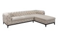Elegancki klasyczny narożnik Chesterfield Lancaster kremowy