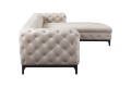 Elegancki klasyczny narożnik Chesterfield Lancaster kremowy