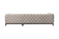 Elegancki klasyczny narożnik Chesterfield Lancaster kremowy