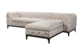 Elegancki klasyczny narożnik Chesterfield Lancaster kremowy