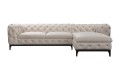 Elegancki klasyczny narożnik Chesterfield Lancaster kremowy