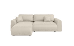 Nowoczesny narożnik z funckją spania i kieszonką do przechowywania Pocket beżowy aksamit