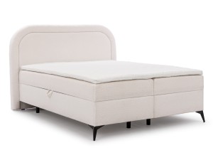 Łóżko kontynentalne z pojemnikiem Hug me boucle kremowe
