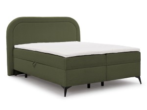 Łóżko kontynentalne z pojemnikiem na pościel Hug me boucle oliwkowy zielony