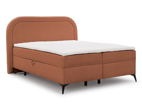 Łóżko kontynentalne z pojemnikiem na pościel Hug me boucle terakota