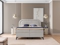 Łóżko kontynentalne z pojemnikiem na pościel Hug me boucle jasnoszare