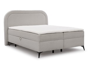 Łóżko kontynentalne z pojemnikiem na pościel Hug me boucle jasnoszare