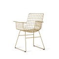 Metalowe krzesło Wire złote HKLiving