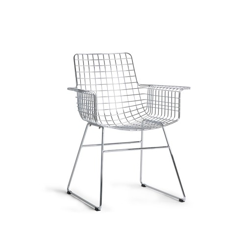 Metalowe krzesło Wire chromowane HKLiving