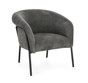 Fotel Camila Grafitowy na stalowej podstawie