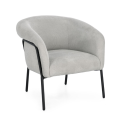 Fotel Camila Jasnoszary na czarnej konstrukcji