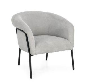 Fotel Camila Jasnoszary na czarnej konstrukcji