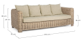 Trzyosobowa Sofa Rattanowa Fortaleza