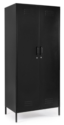 Szafa metalowa Cambridge 2-drzwiowa – Czarny mat i stal