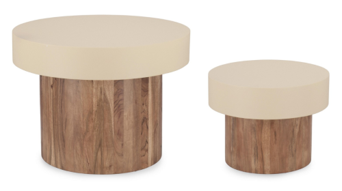 Zestaw Stolików Anaya – Duet drewna akacjowego i stali