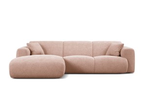 4-osobowa sofa narożna Molino pudrowy róż