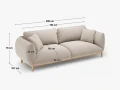 Sofa 3-osobowa Ada piaskowy aksamit