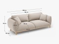 Sofa 3-osobowa Ada zielony aksamit