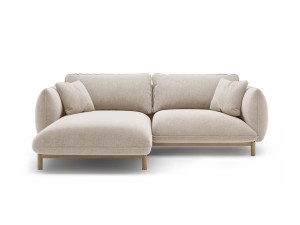 Sofa narożna Ada w jasnobeżowej tkaninie strukturalnej