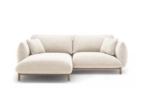 Sofa narożna Ada szenil w kolorze kości słoniowej