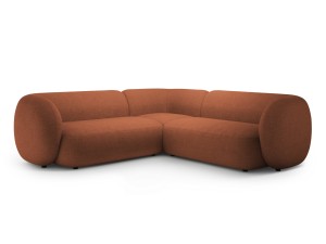 Obszerny narożnik Kate tkanina Bouclé w kolorze terakoty