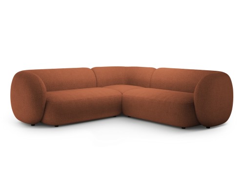 Obszerny narożnik Kate tkanina Bouclé w kolorze terakoty