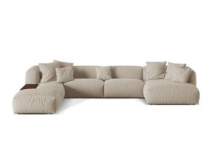 Sofa panoramiczna Martina jasno-beżowa plecionka