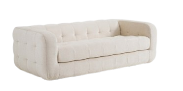 Nowoczesna elegancka sofa z pikowaniami Pin kremowa