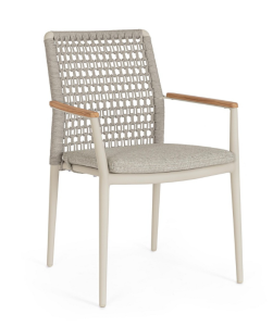 Krzesło ogrodowe z podłokietnikami Maddox piaskowy