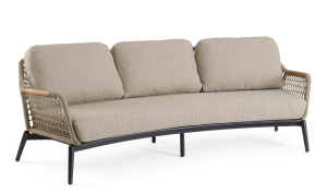 Sofa ogrodowa 3-osobowa Eulero antracytowy