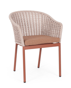 Krzesło ogrodowe z podłokietnikami Salines terra