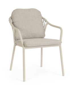 Krzesło ogrodowe z podłokietnikami Edvige piaskowy