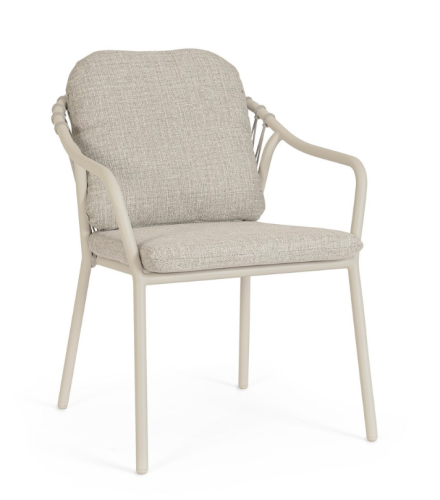 Krzesło ogrodowe z podłokietnikami Edvige piaskowy