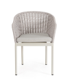 Krzesło ogrodowe z podłokietnikami Salines jasny szary