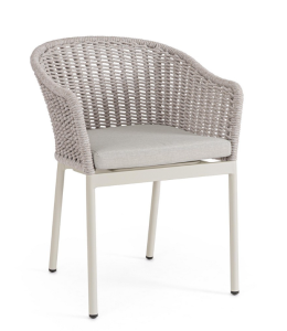 Krzesło ogrodowe z podłokietnikami Salines jasny szary