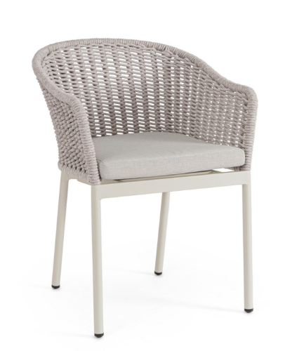 Krzesło ogrodowe z podłokietnikami Salines jasny szary