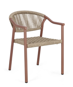 Krzesło ogrodowe z podłokietnikami Canarias koralowy