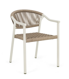 Krzesło ogrodowe z podłokietnikami Canarias piaskowy