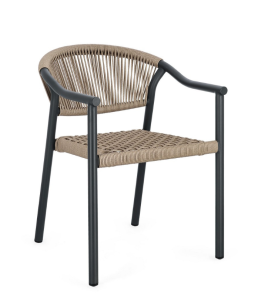 Krzesło ogrodowe z podłokietnikami Canarias antracytowy