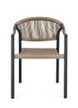 Krzesło ogrodowe z podłokietnikami Canarias antracytowy