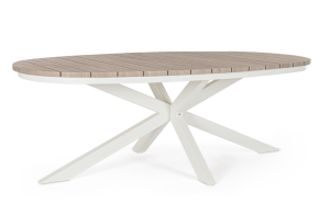 Owalny stół jadalniany do ogrodu Zelmar 218 piaskowy
