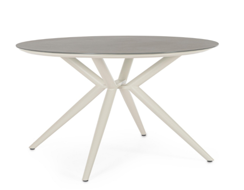 Stół ogrodowy okrągły Cabas Ø 130 cm jasny szary