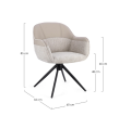 Krzesło obrotowe Isotta z podłokietnikami beżowe