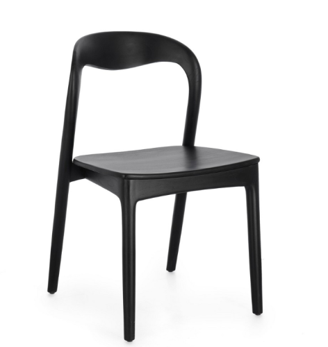 Krzesło Miley z drewna tekowego czarne