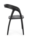 Krzesło z podłokietnikami Dotty z drewna tekowego czarne