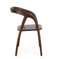 Krzesło z podłokietnikami Dotty z drewna tekowego brązowe