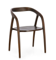 Krzesło z podłokietnikami Dotty z drewna tekowego brązowe